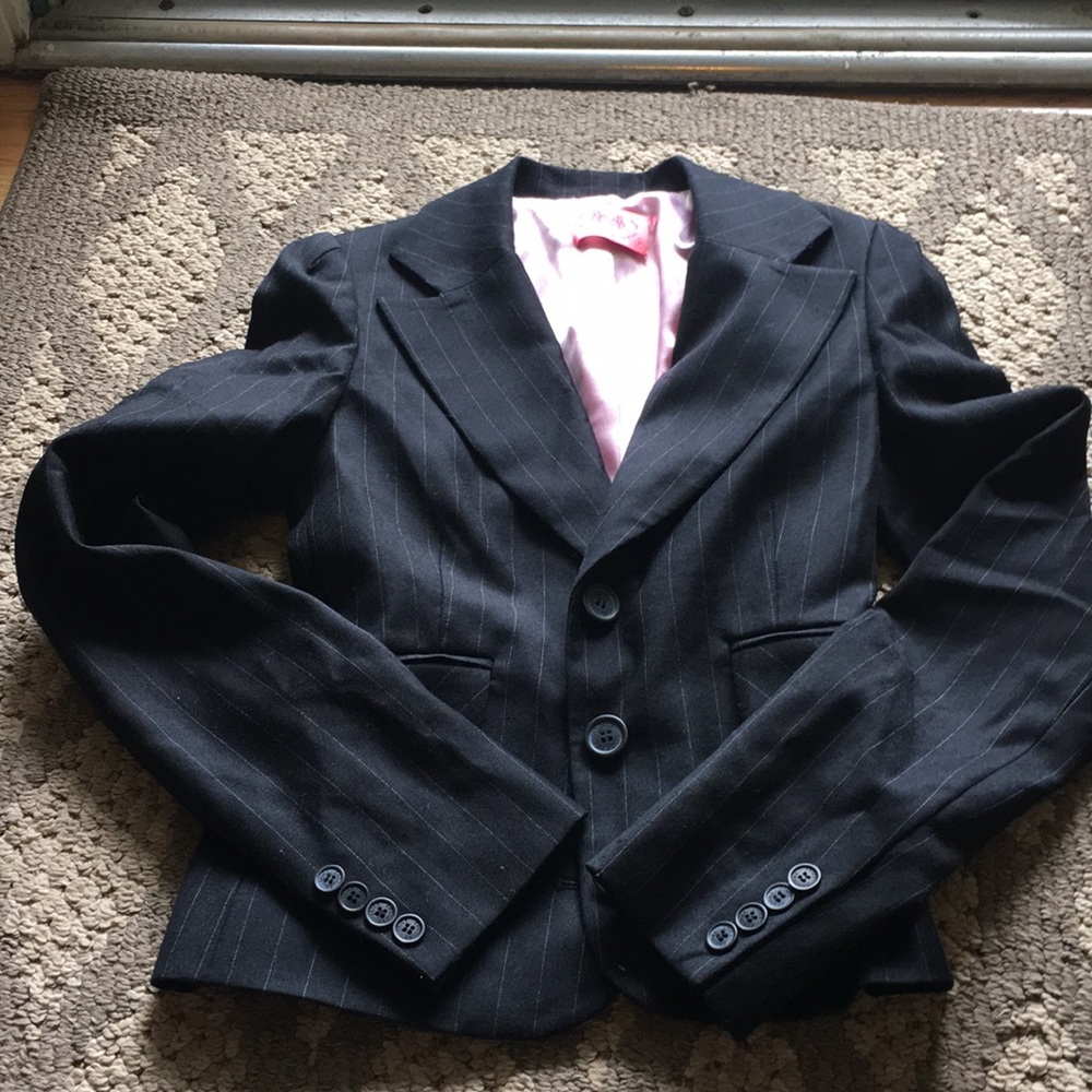 Juicy Couture petite black pinstripe blazer